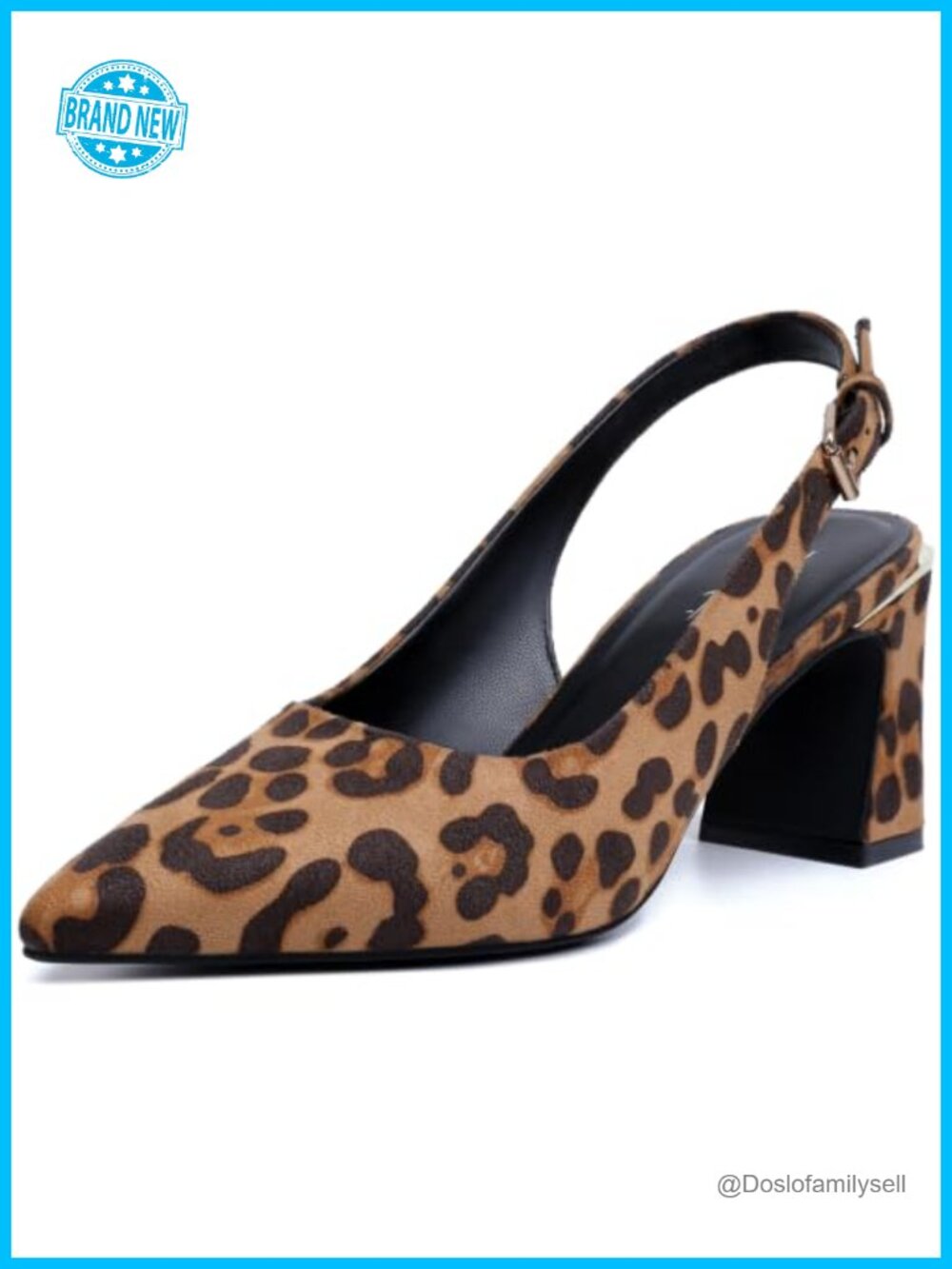 Pointed Toe Kitten Heels Slingback Pumps with Buckle Dress Shoes